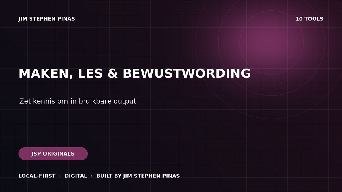 JSP ORIGINALS — Creation, Learning & Awareness — JIM STEPHEN PINAS