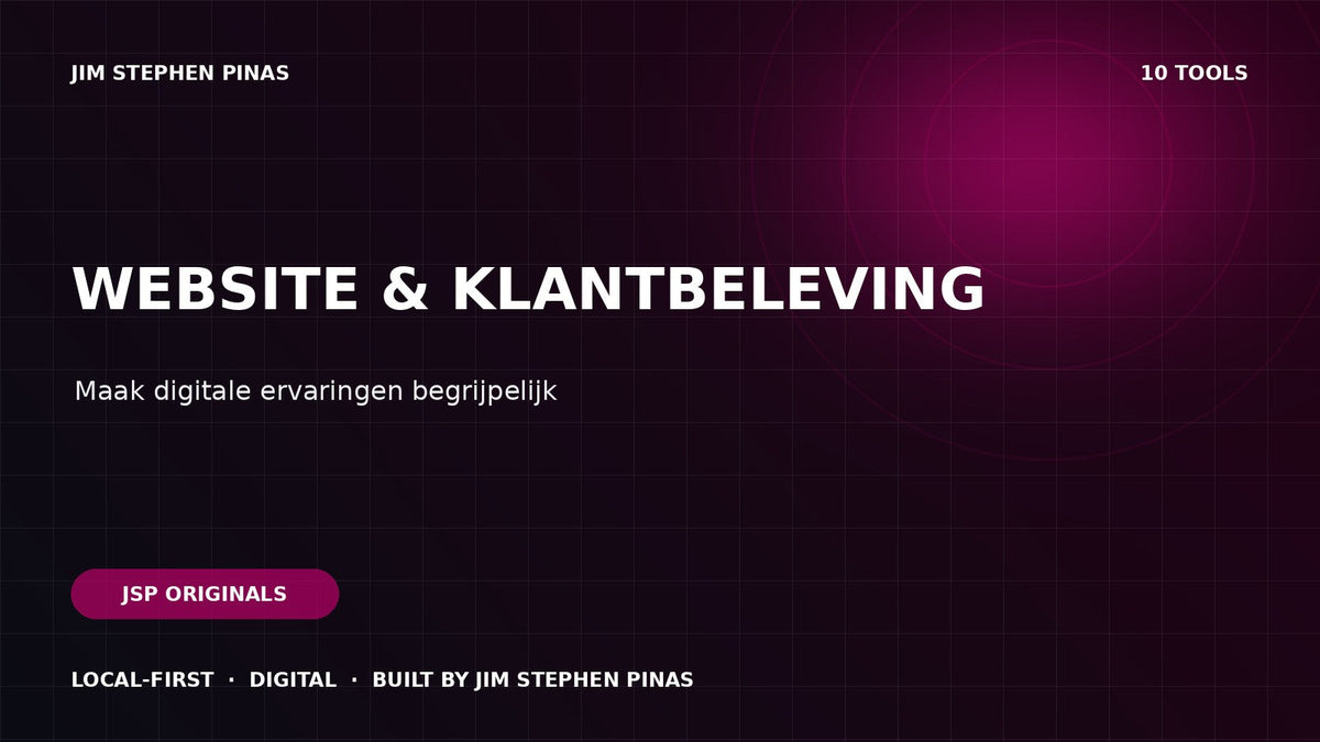 JSP ORIGINALS — Website & Customer Experience — JIM STEPHEN PINAS
