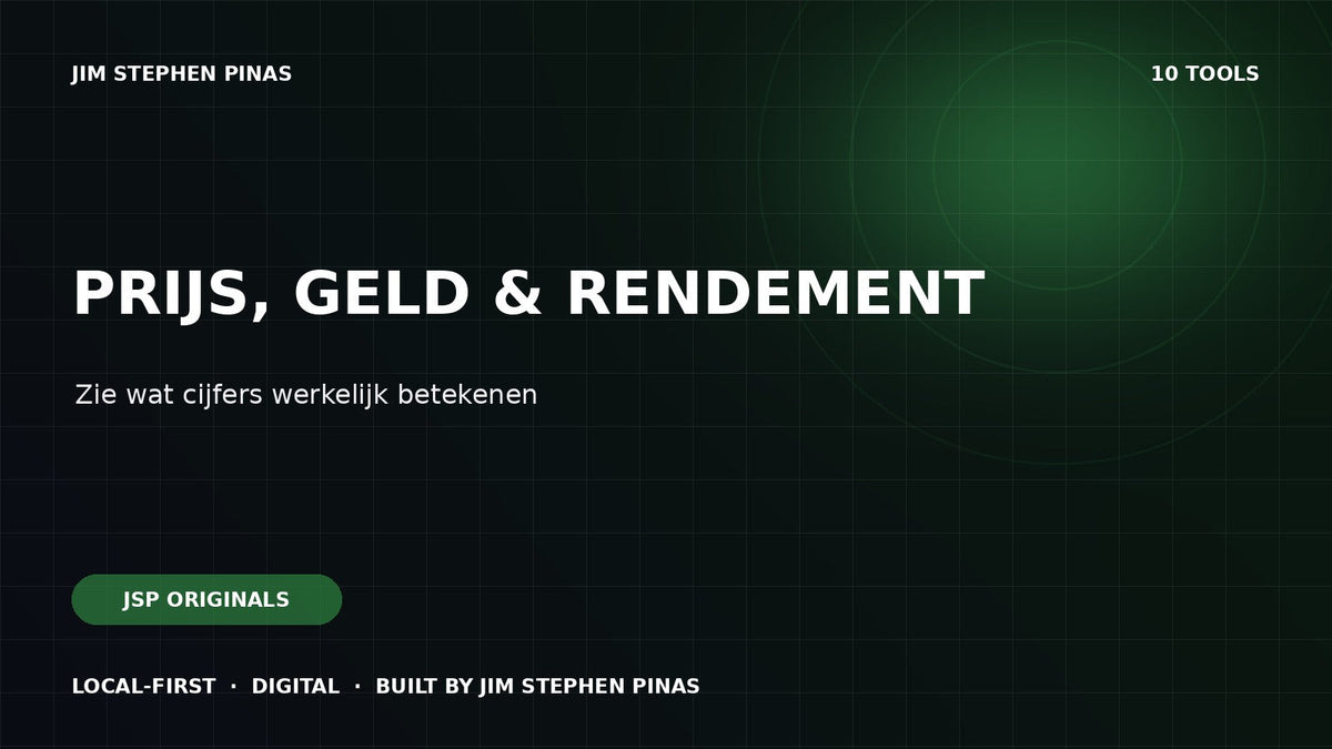 JSP ORIGINALS — Pricing, Money & Returns — JIM STEPHEN PINAS