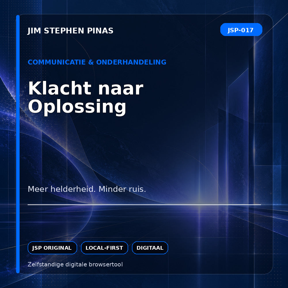 JSP-017 — Klacht naar Oplossing — JIM STEPHEN PINAS