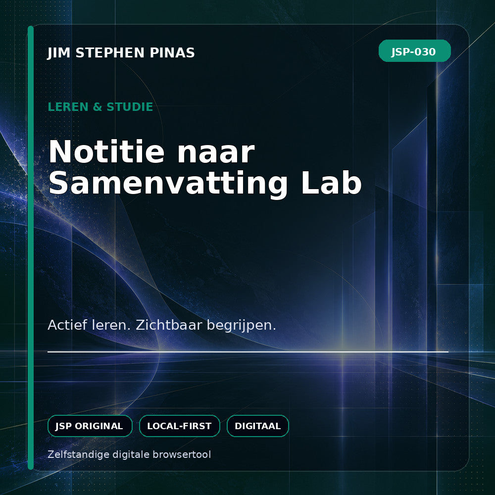 JSP-030 — Notitie naar Samenvatting Lab — JIM STEPHEN PINAS