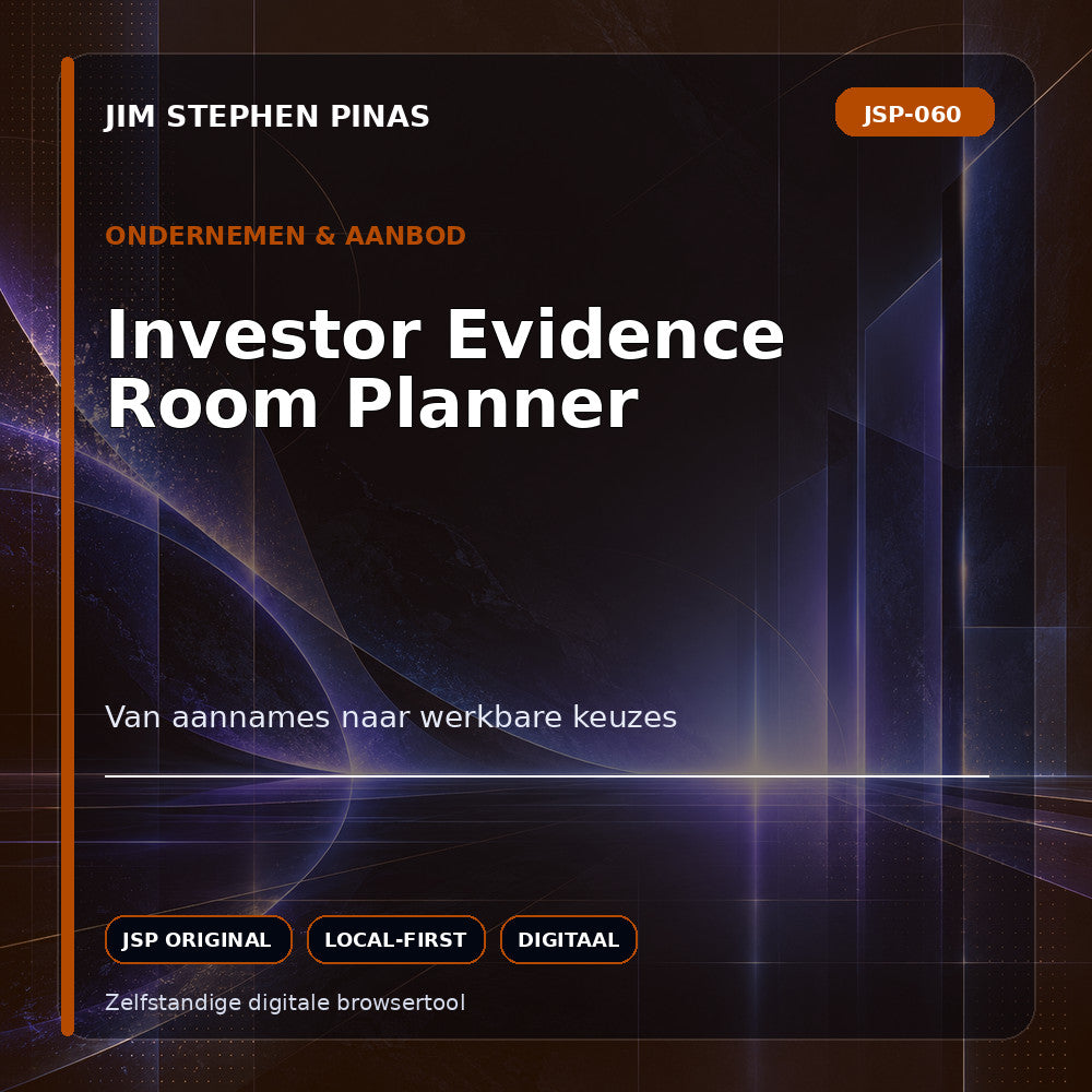 JSP-060 — Investor Evidence Room Planner — JIM STEPHEN PINAS