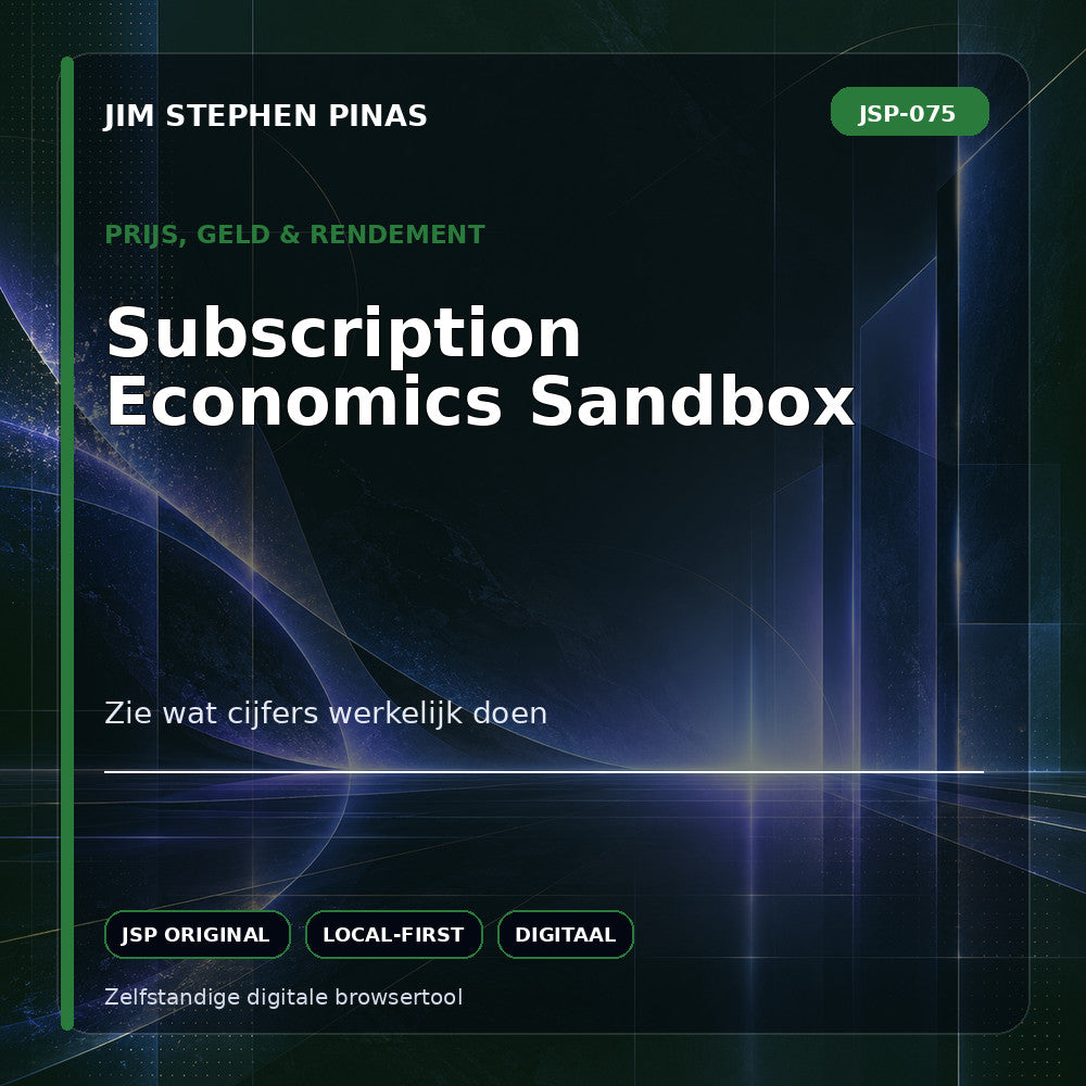 JSP-075 — Subscription Economics Sandbox — JIM STEPHEN PINAS